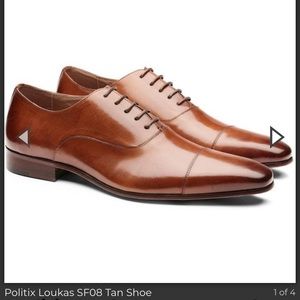 Politix Loukas Tan dress Shoe 44 EU brown leather